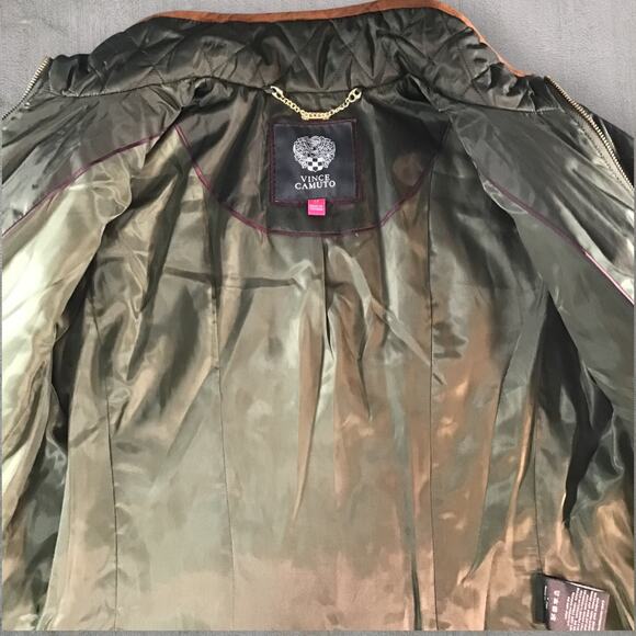 Vince Camuto Quilted Equestrian Riding Field Jacket Women’s M Olive Green Belted - Picture 8 of 10